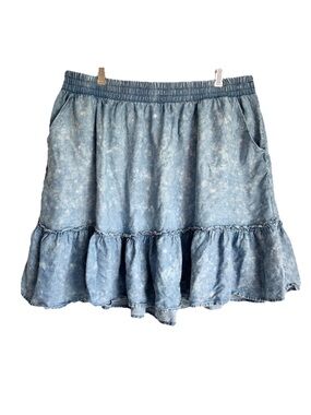 Torrid Blue Chambray Ruffle Hem Skirt 2